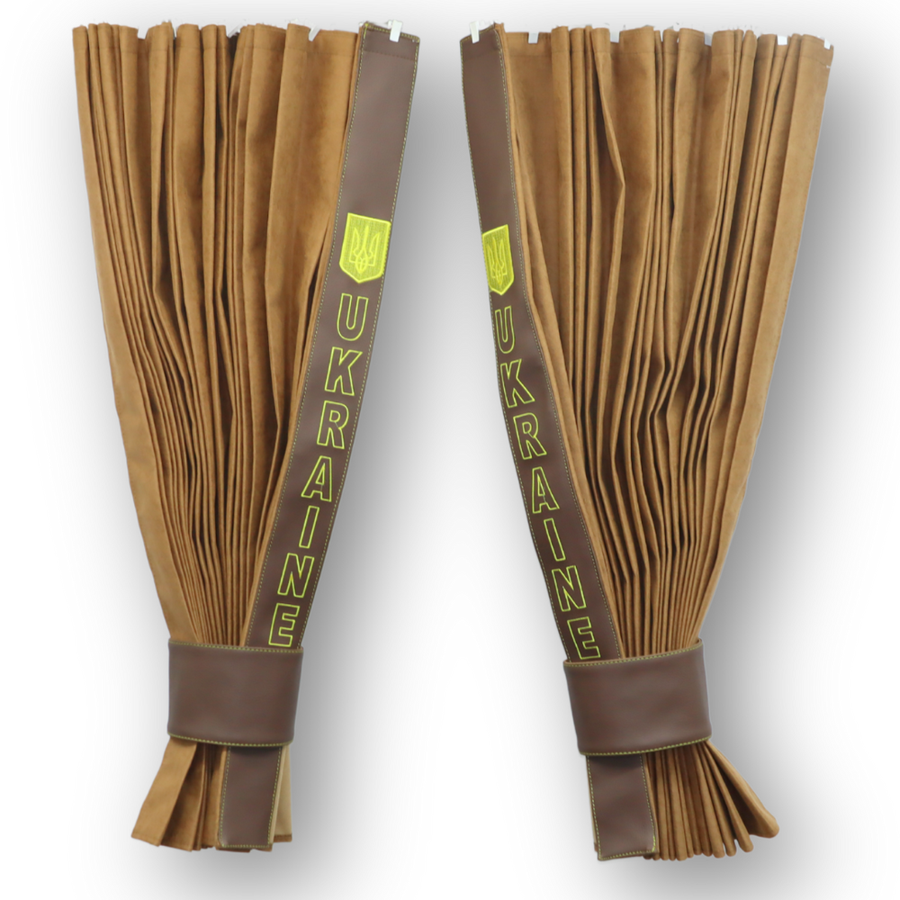 Шторы Рогожка "Bow Folds" UKRAINE ночные коричневые Шторы Рогожка "Bow Folds" UKRAINE ночные коричневые