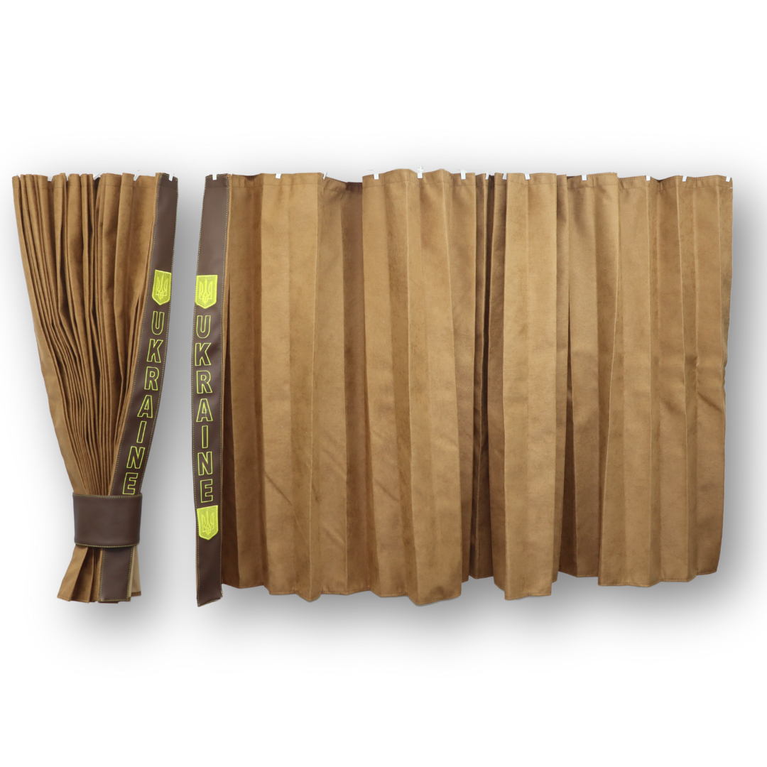 Шторы Рогожка "Bow Folds" UKRAINE ночные коричневые Шторы Рогожка "Bow Folds" UKRAINE ночные коричневые