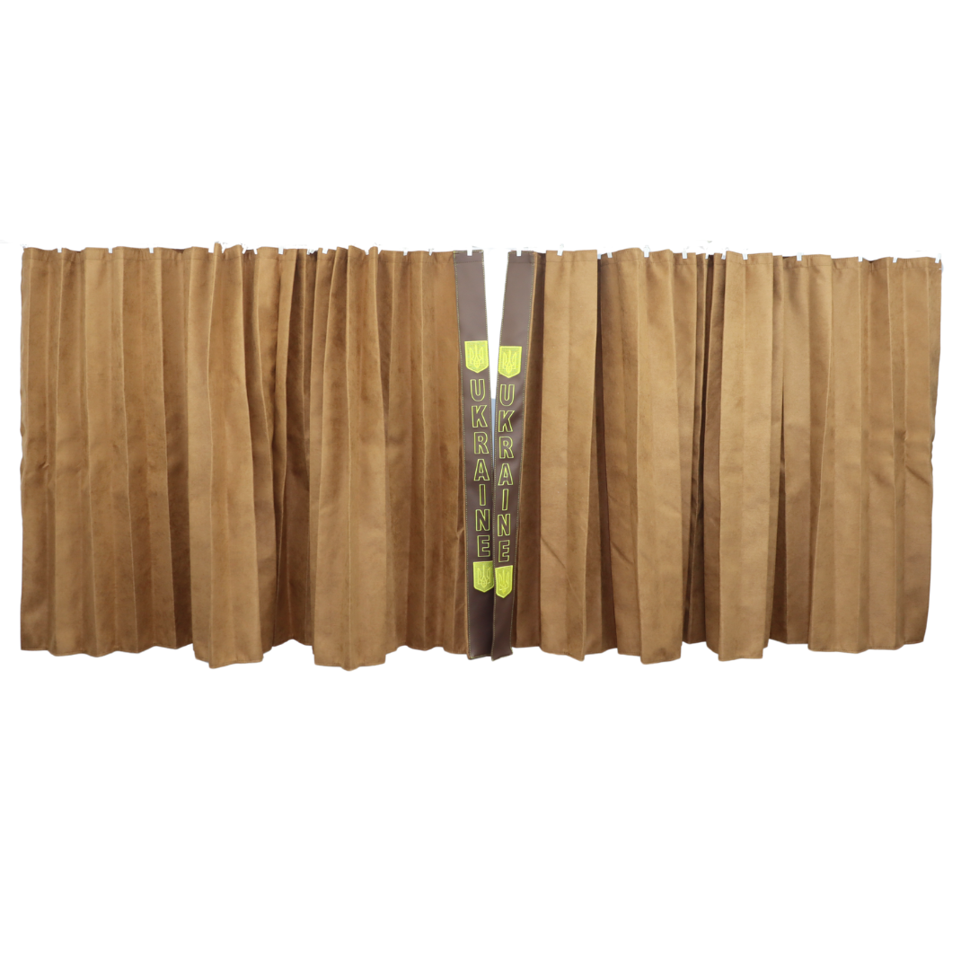 Шторы Рогожка "Bow Folds" UKRAINE ночные коричневые Шторы Рогожка "Bow Folds" UKRAINE ночные коричневые