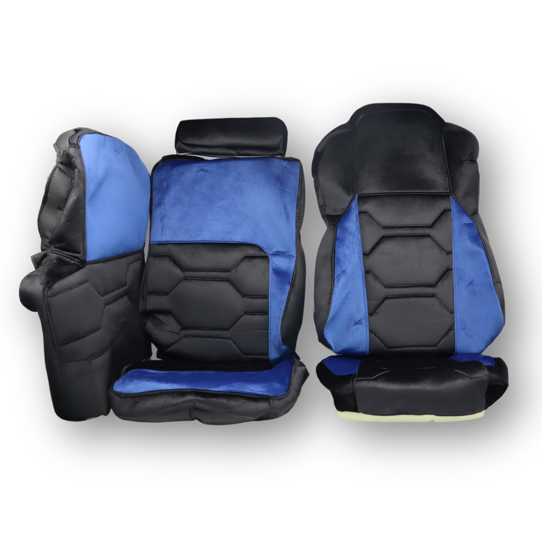 Чехол на сиденья Mercedes Actros MP-4,5 (2011-...); черно-синий велюр