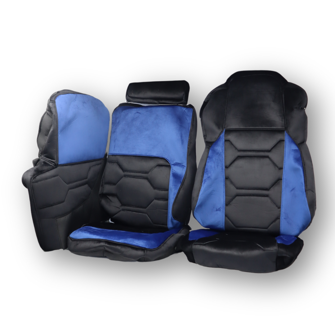 Чехол на сиденья Mercedes Actros MP-4,5 (2011-...); черно-синий велюр