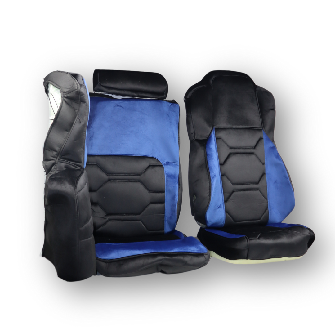Чехол на сиденья Mercedes Actros MP-4,5 (2011-...); черно-синий велюр