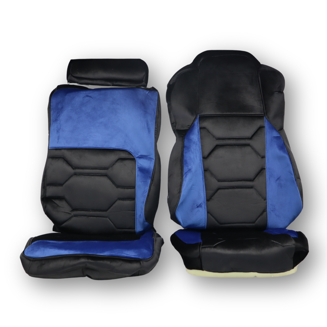 Чехол на сиденья Mercedes Actros MP-4,5 (2011-...); черно-синий велюр