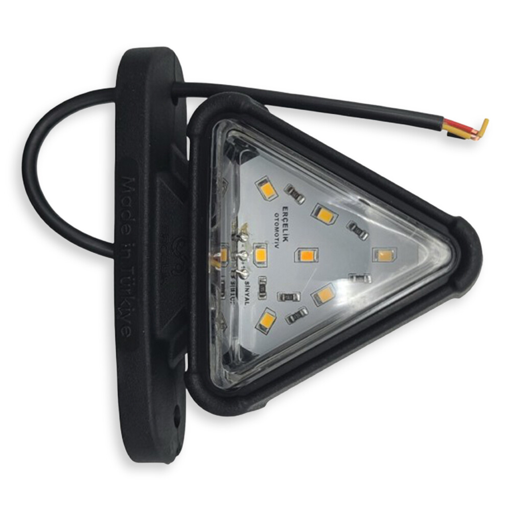 Габаритный фонарь треугольный; красно-белый; 12-24V; 8,5 см Габаритный фонарь треугольный; красно-белый; 12-24V; 8,5 см