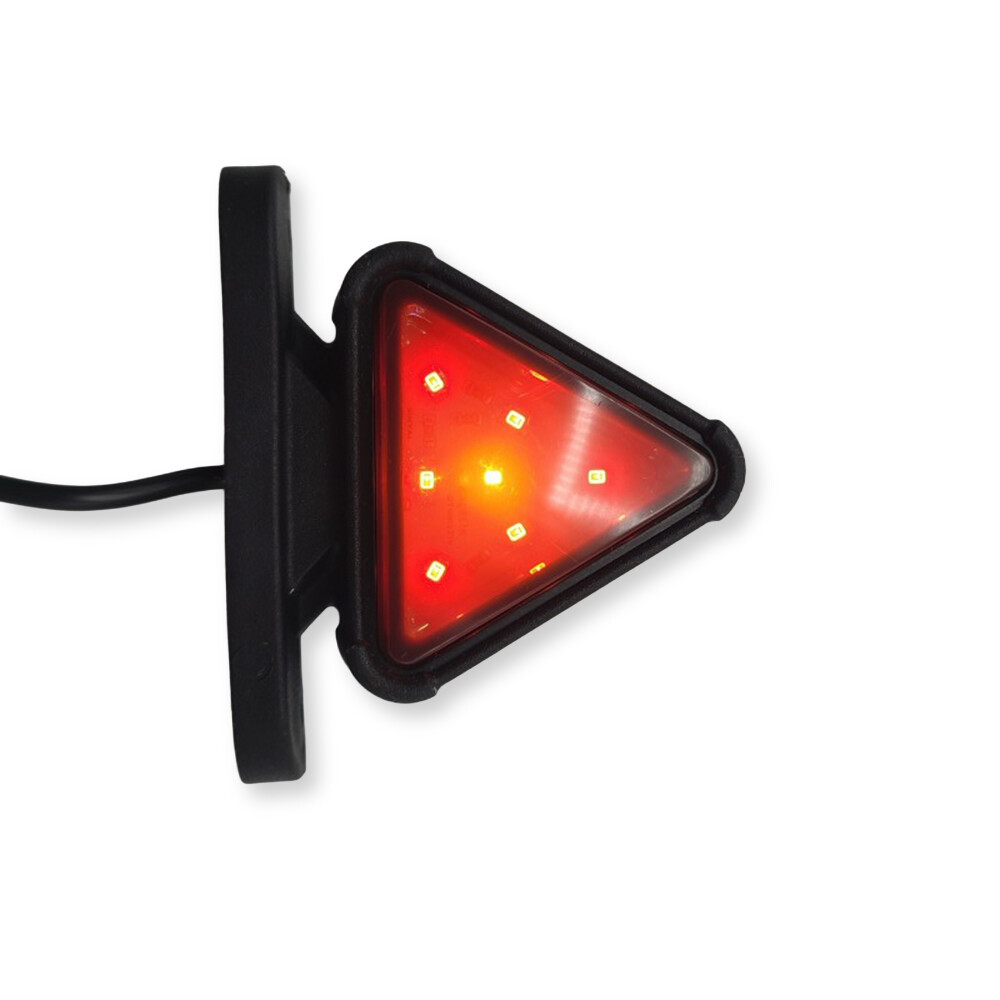 Габаритный фонарь треугольный; красно-белый; SMOKE; 12-24V Габаритный фонарь треугольный; красно-белый; SMOKE; 12-24V