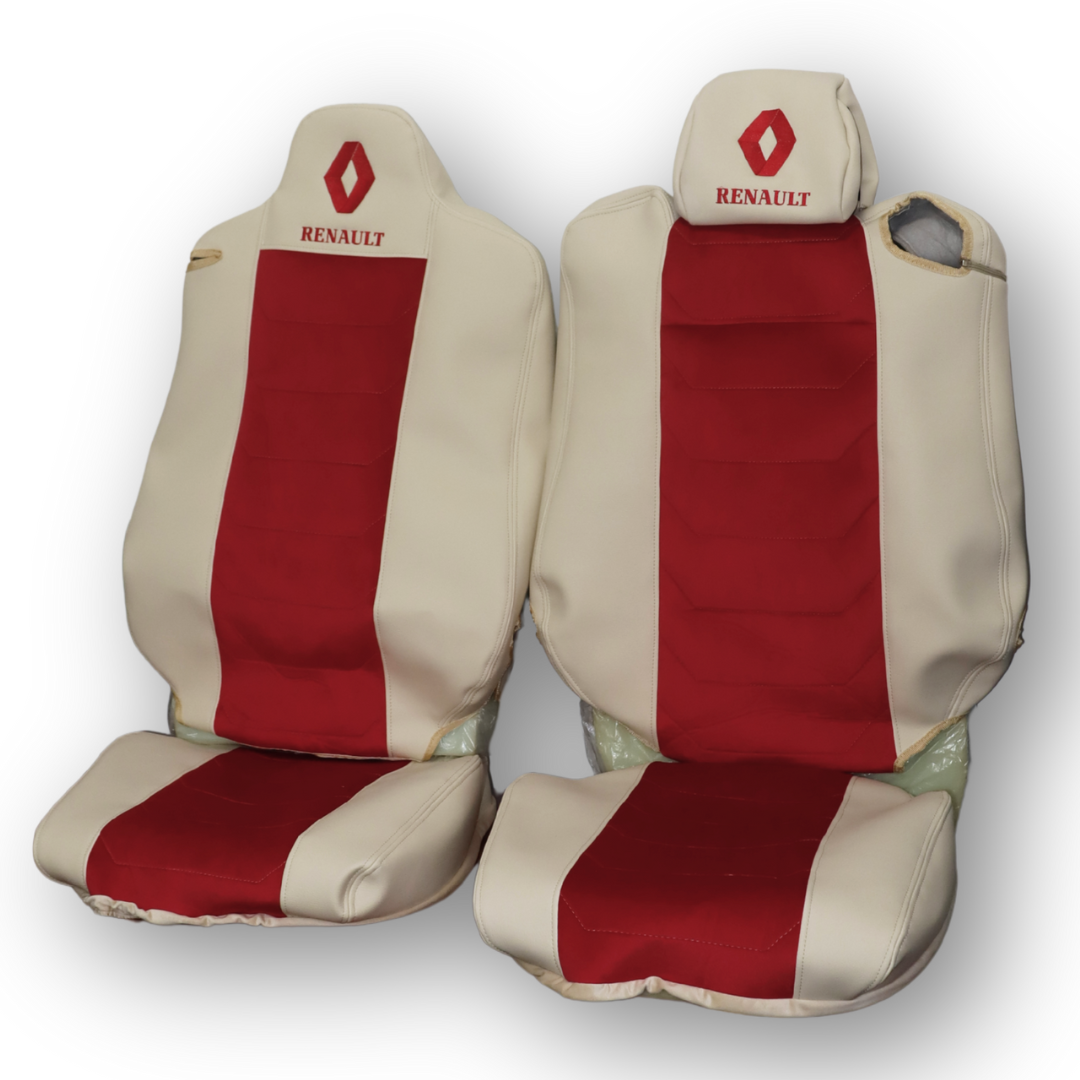 Чохол на сидіння  Renault Range T/T-Series (з 2014); водій - висувний підголівник; бежевий з червоним