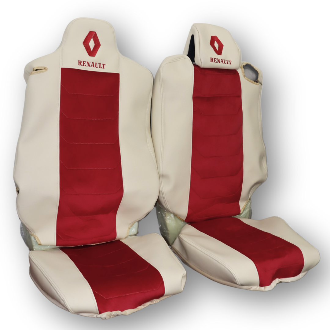 Чохол на сидіння  Renault Range T/T-Series (з 2014); водій - висувний підголівник; бежевий з червоним