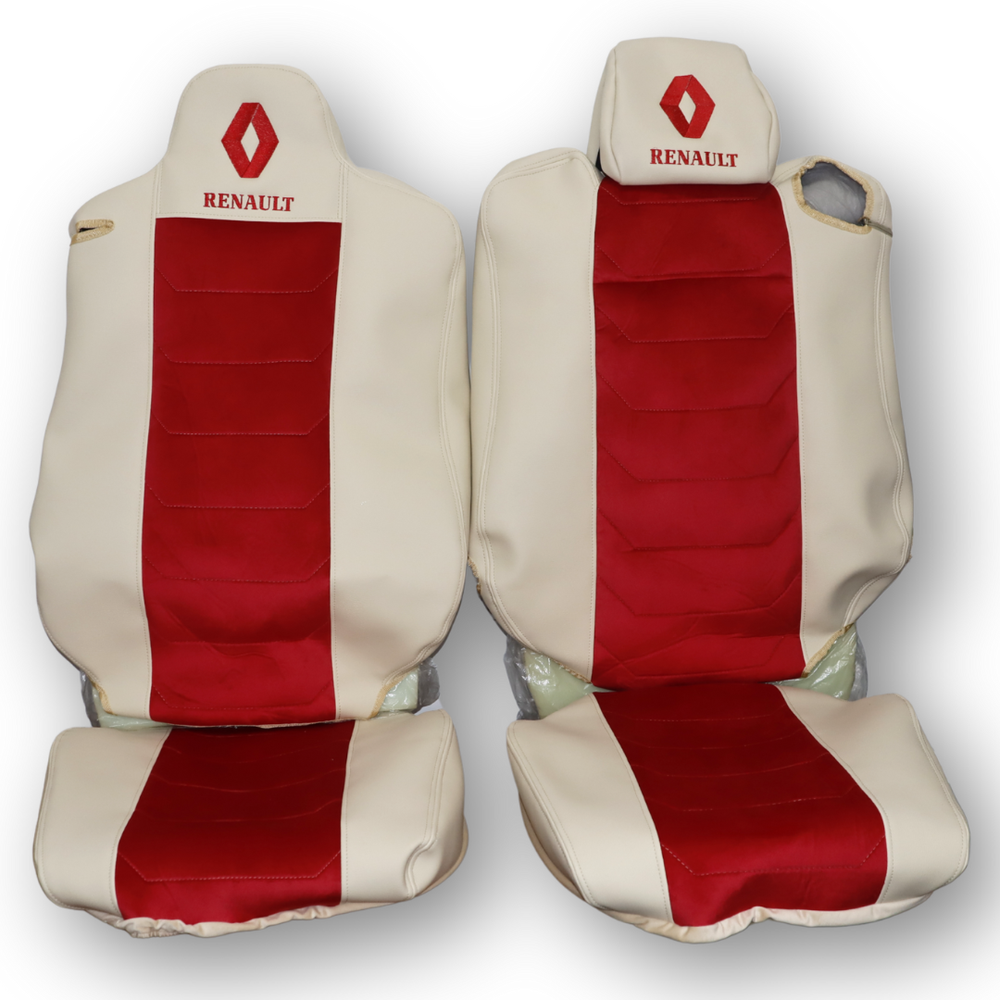 Чохол на сидіння  Renault Range T/T-Series (з 2014); водій - висувний підголівник; бежевий з червоним