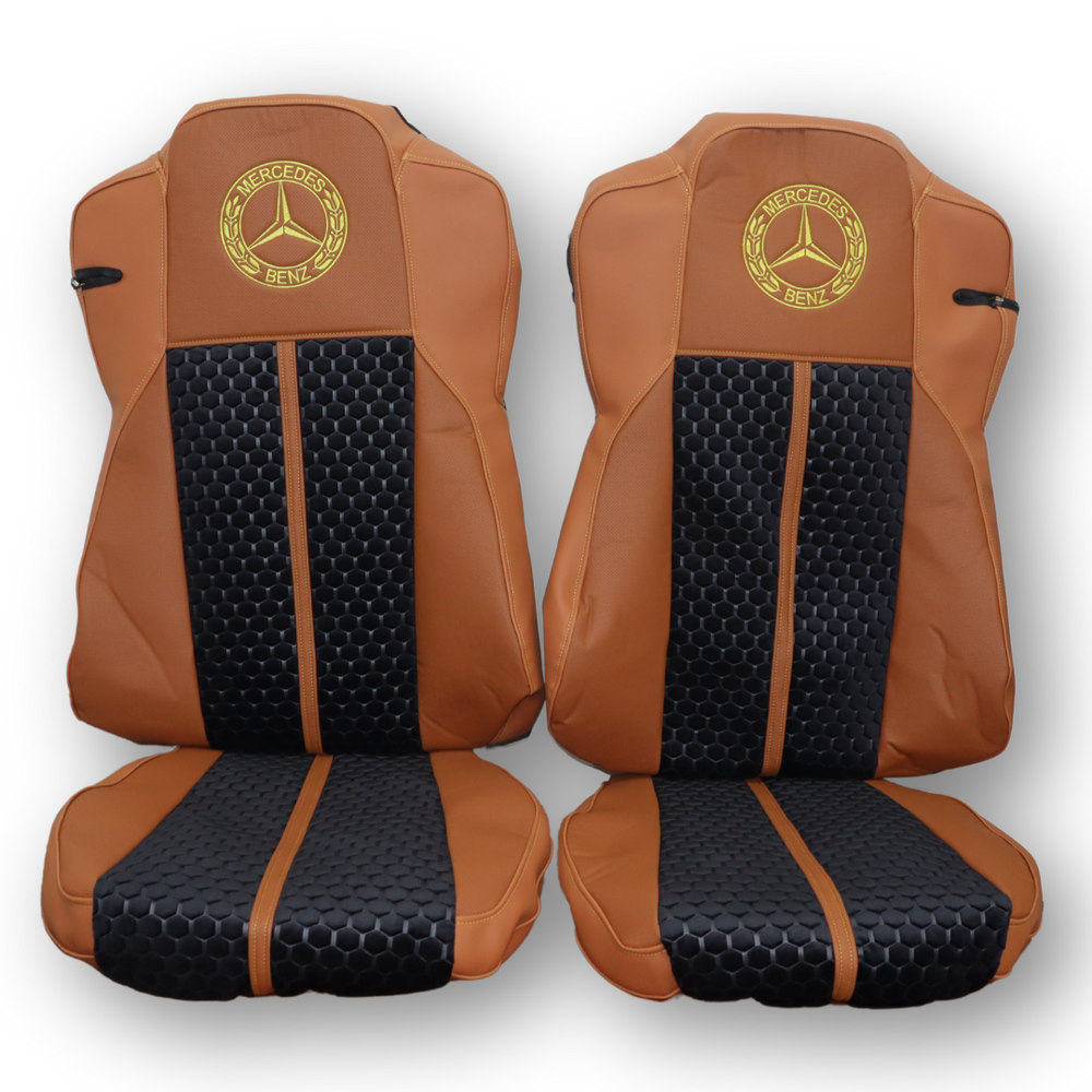 Чехол на сиденья Enterprise Mercedes ACTROS (с 2011); водитель ErgoFit - пассажир складное ; Коричневый Чехол на сиденья Enterprise Mercedes ACTROS (с 2011); водитель ErgoFit - пассажир складное ; Коричневый