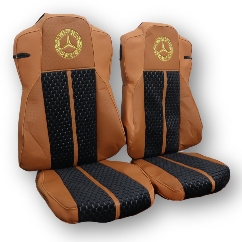 Чехол на сиденья Enterprise Mercedes ACTROS (с 2011); водитель ErgoFit - пассажир складное ; Коричневый Чехол на сиденья Enterprise Mercedes ACTROS (с 2011); водитель ErgoFit - пассажир складное ; Коричневый