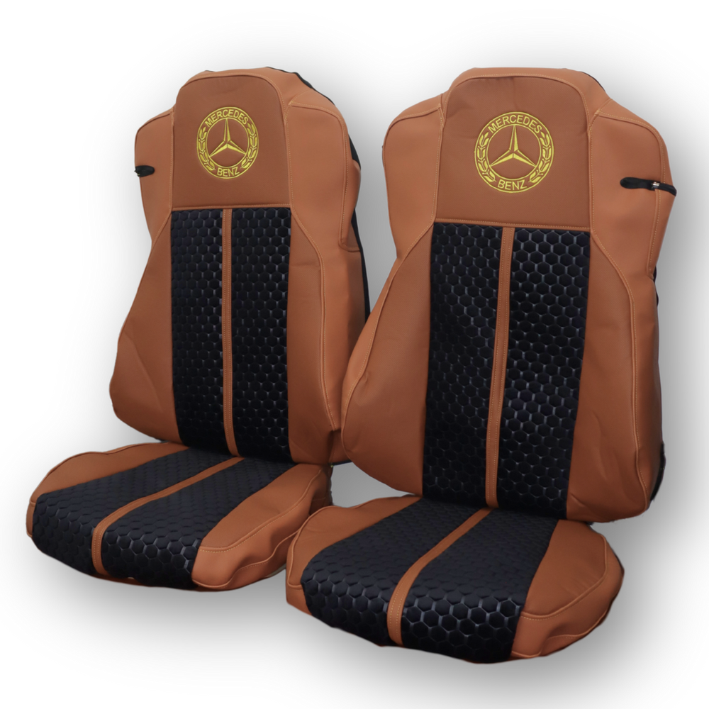 Чехол на сиденья Enterprise Mercedes ACTROS (с 2011); водитель ErgoFit - пассажир складное ; Коричневый Чехол на сиденья Enterprise Mercedes ACTROS (с 2011); водитель ErgoFit - пассажир складное ; Коричневый