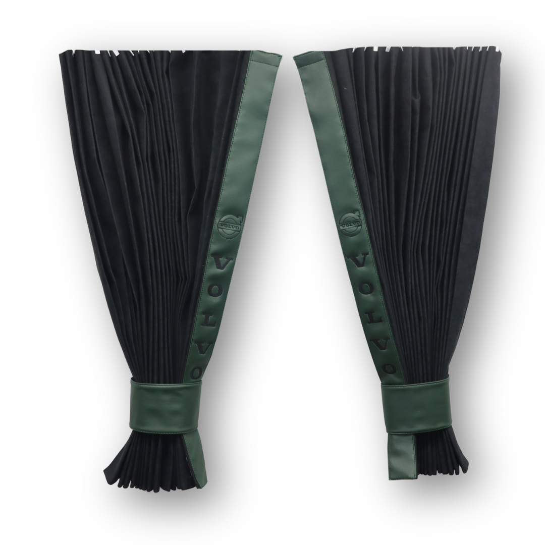 Шторы Рогожка "Bow Folds" VOLVO ночные черно-зеленые, 2х сторонние Шторы Рогожка "Bow Folds" VOLVO ночные черно-зеленые, 2х сторонние