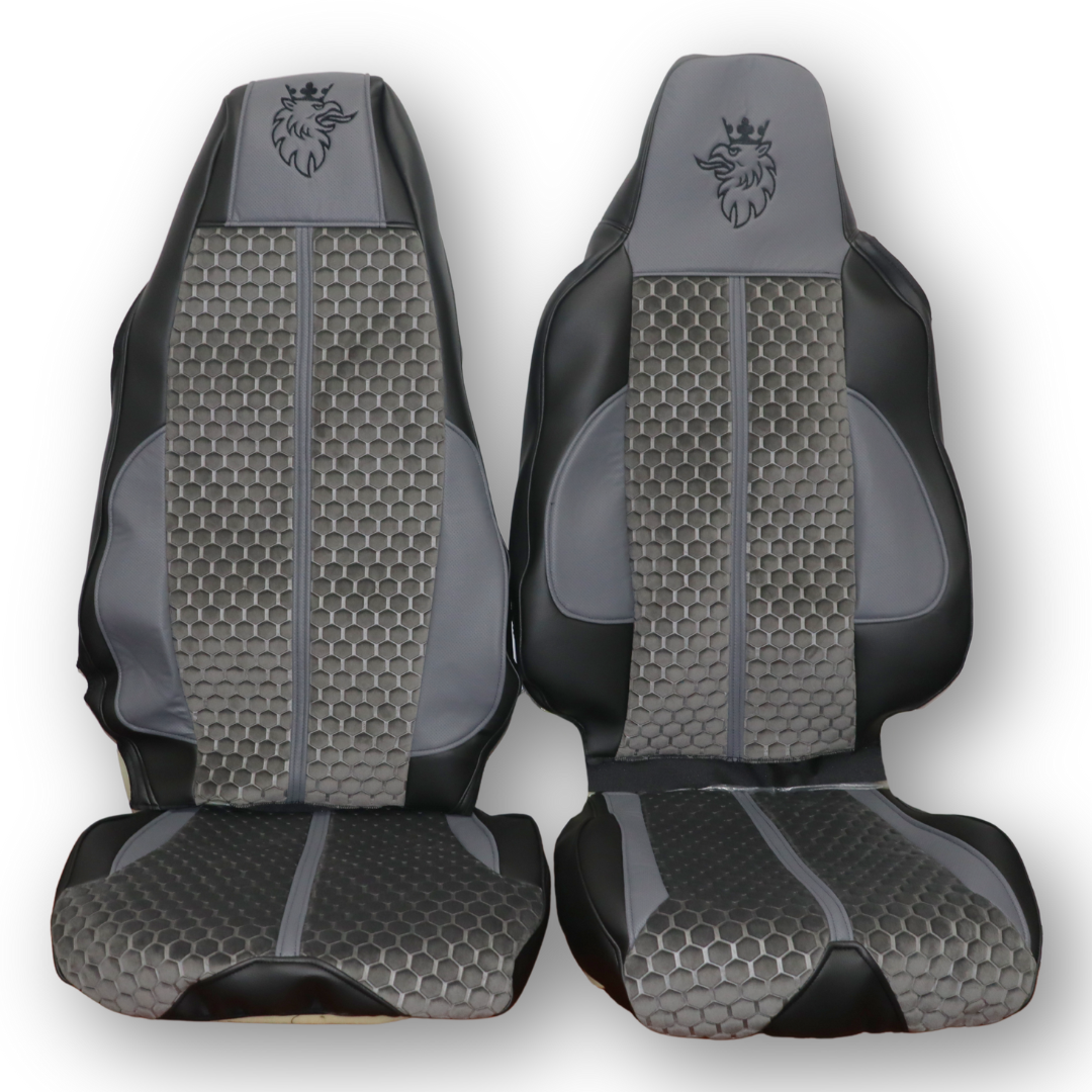 Чехол на сиденья Enterprise SCANIA R,G,P,S (2014-...) водит. монолит - пасс. пилот,  серый