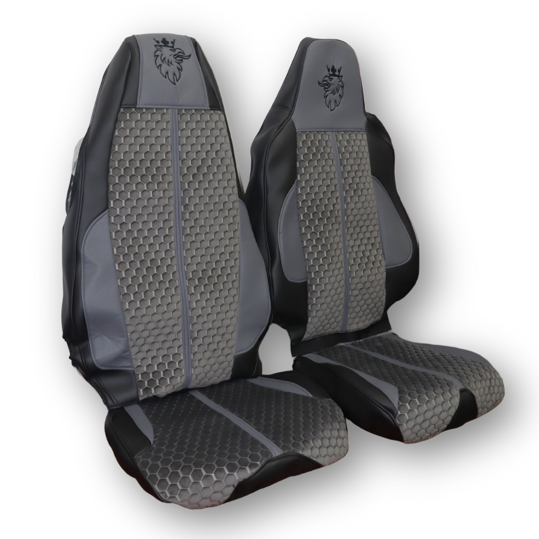 Чехол на сиденья Enterprise SCANIA R,G,P,S (2014-...) водит. монолит - пасс. пилот,  серый