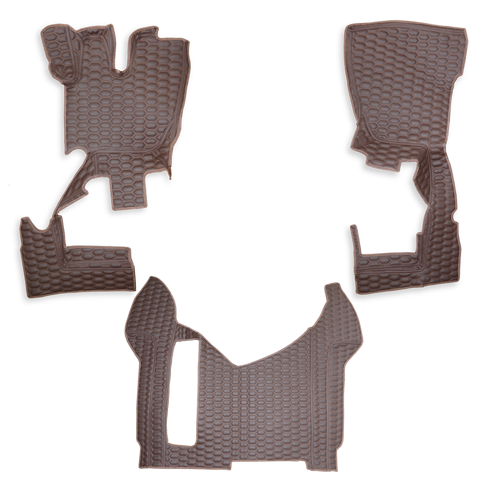 Килимок 3D Екошкіра RENAULT Premium 2006-2013;АКПП,МКПП, коричневий