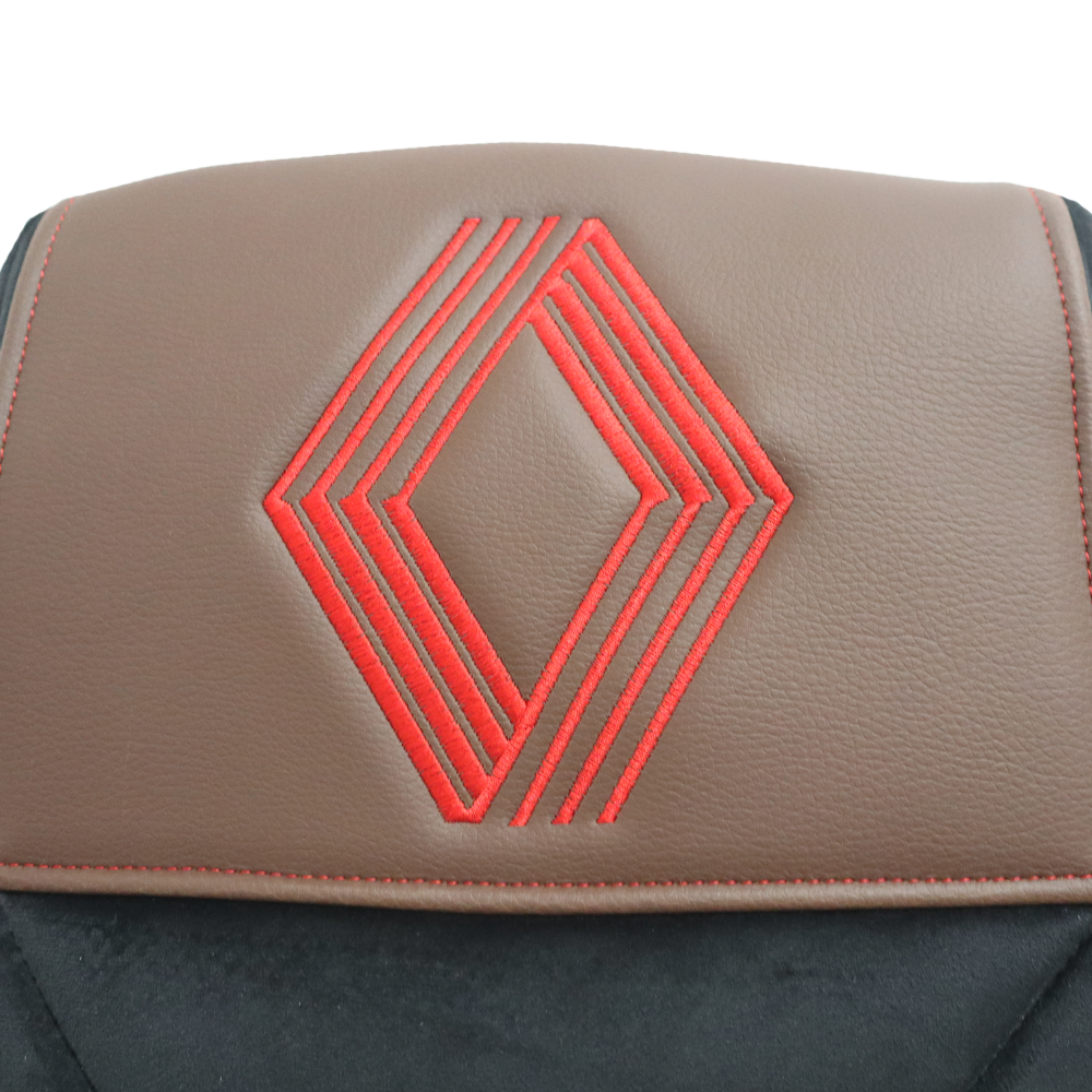 Чехол на сиденья Renault Premium (2005-2013) черный велюр-коричневая кожа Чехол на сиденья Renault Premium (2005-2013) черный велюр-коричневая кожа