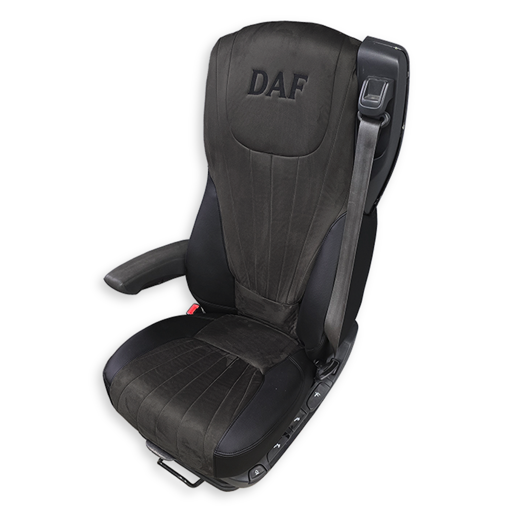 Чохол на сидіння DAF XF105 106 XG CF85 LF (2013-2024) сіра алькантара-чорна шкіра