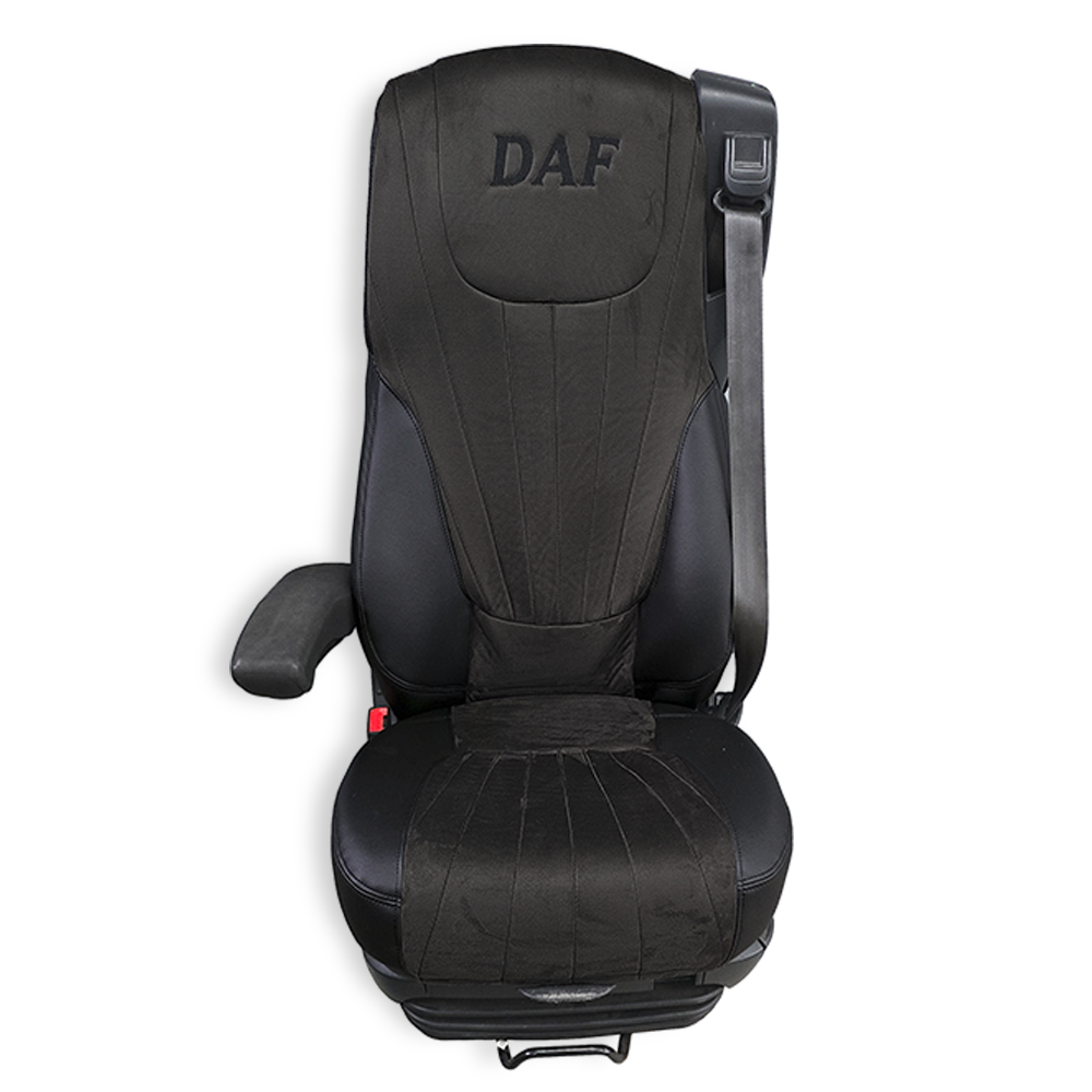 Чохол на сидіння DAF XF105 106 XG CF85 LF (2013-2024) сіра алькантара-чорна шкіра