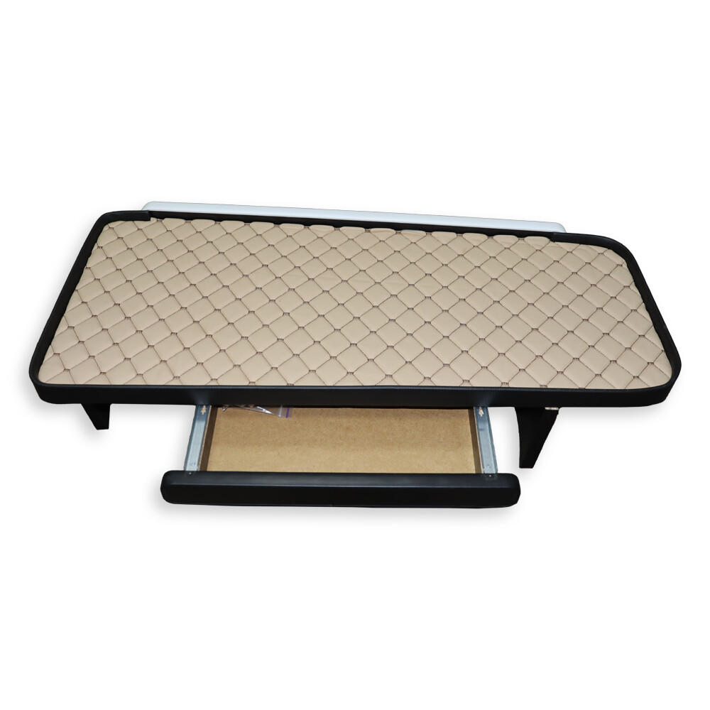 Полиця кабіни SCANIA R, S з 2017; пасажирська, з ящиком бежева \ST- Екошкіра стежка\ Полиця кабіни SCANIA R, S з 2017; пасажирська, з ящиком бежева \ST- Екошкіра стежка\