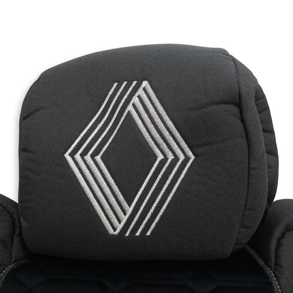 Чехол на сиденья KADIFE Велюр+Ткань Renault Range T/T-Series (2014-...) с выдвижными подголовниками, черный Чехол на сиденья KADIFE Велюр+Ткань Renault Range T/T-Series (2014-...) с выдвижными подголовниками, черный