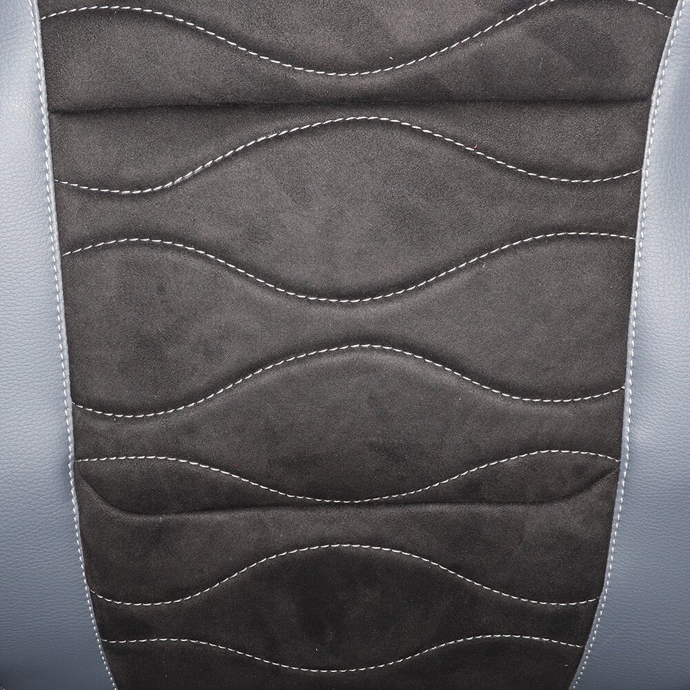 Чехол на сиденья MAN TGX,TGA,TGL,TGM,TGS; (2005-2020) 1 ремень водитель, черная алькантара-серая кожа