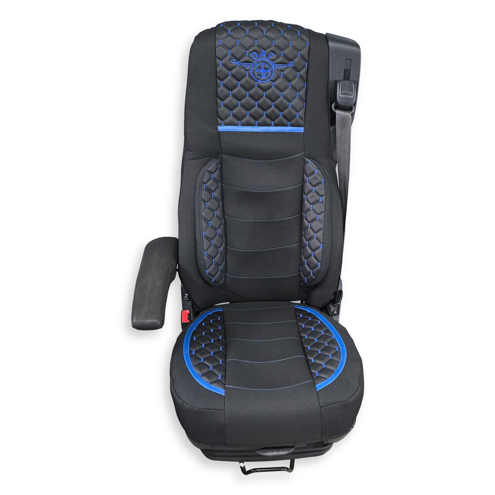 Чохол на сидіння KILIFI DAF XF105 106 XG CF85 LF (2013-2024) чорний з синім Чохол на сидіння KILIFI DAF XF105 106 XG CF85 LF (2013-2024) чорний з синім