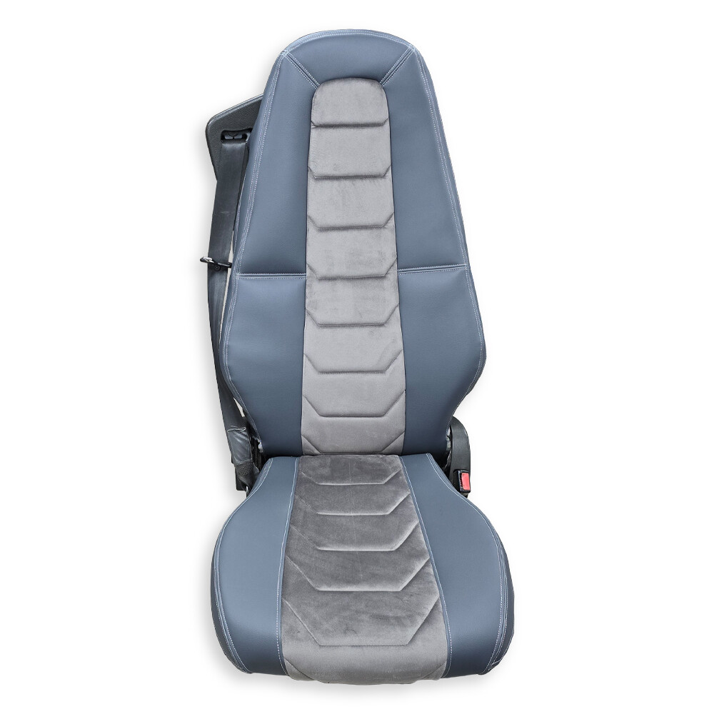 Чехол на сиденья VOLVO FH FM (2014-...) т.серая алькантара - т. серая кожа