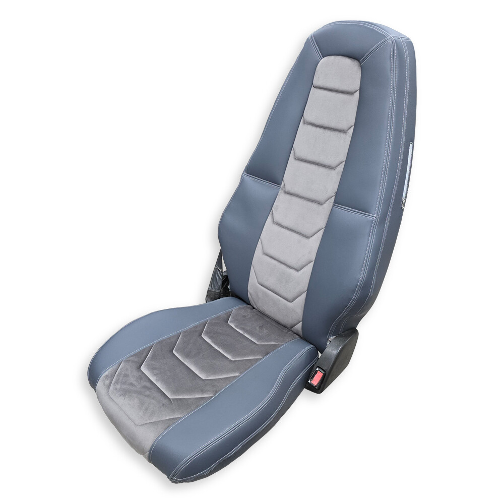 Чехол на сиденья VOLVO FH FM (2014-...) т.серая алькантара - т. серая кожа