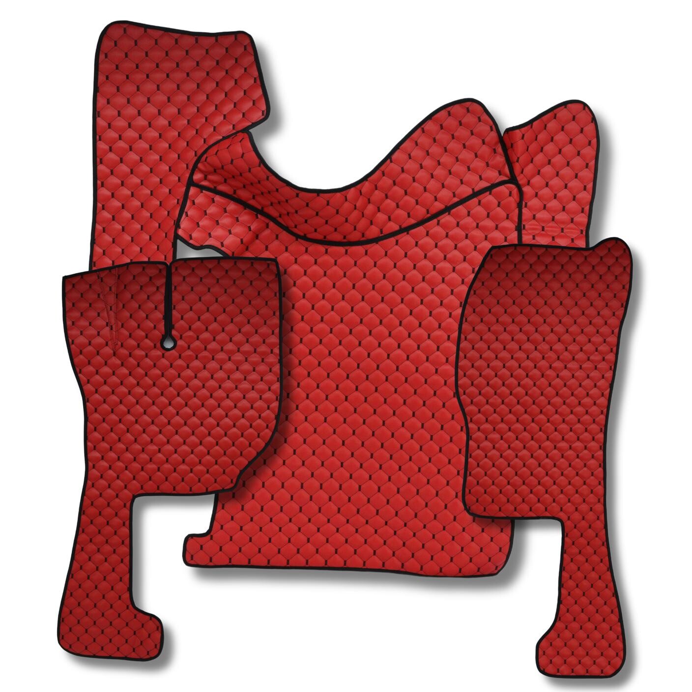 Килимок Екошкіра VOLVO FH 2003-2013; МКПП, червоний,