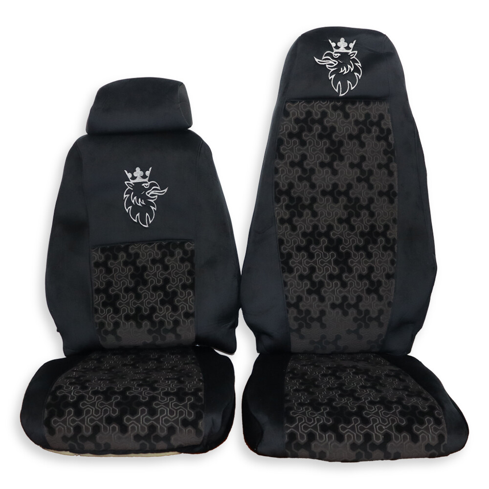 Чохол на сидіння SCANIA R,G,P (2004-2017) водить. пілот - пас. складане, чорний Чохол на сидіння SCANIA R,G,P (2004-2017) водить. пілот - пас. складане, чорний