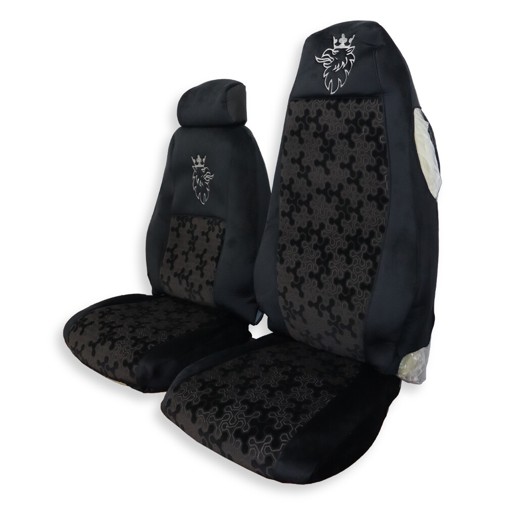 Чохол на сидіння SCANIA R,G,P (2004-2017) водить. пілот - пас. складане, чорний Чохол на сидіння SCANIA R,G,P (2004-2017) водить. пілот - пас. складане, чорний