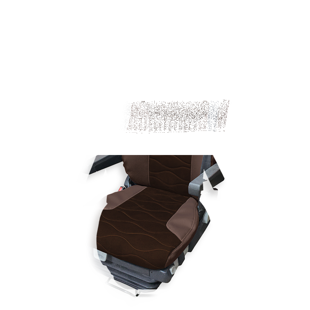 Чохол на сидіння MAN TGX, TGA, TGL, TGM, TGS; (2007-2020) 2 ременя, водій та пасажир (Низький) коричнева алькантара - коричнева шкіра Чохол на сидіння MAN TGX, TGA, TGL, TGM, TGS; (2007-2020) 2 ременя, водій та пасажир (Низький) коричнева алькантара - коричнева шкіра