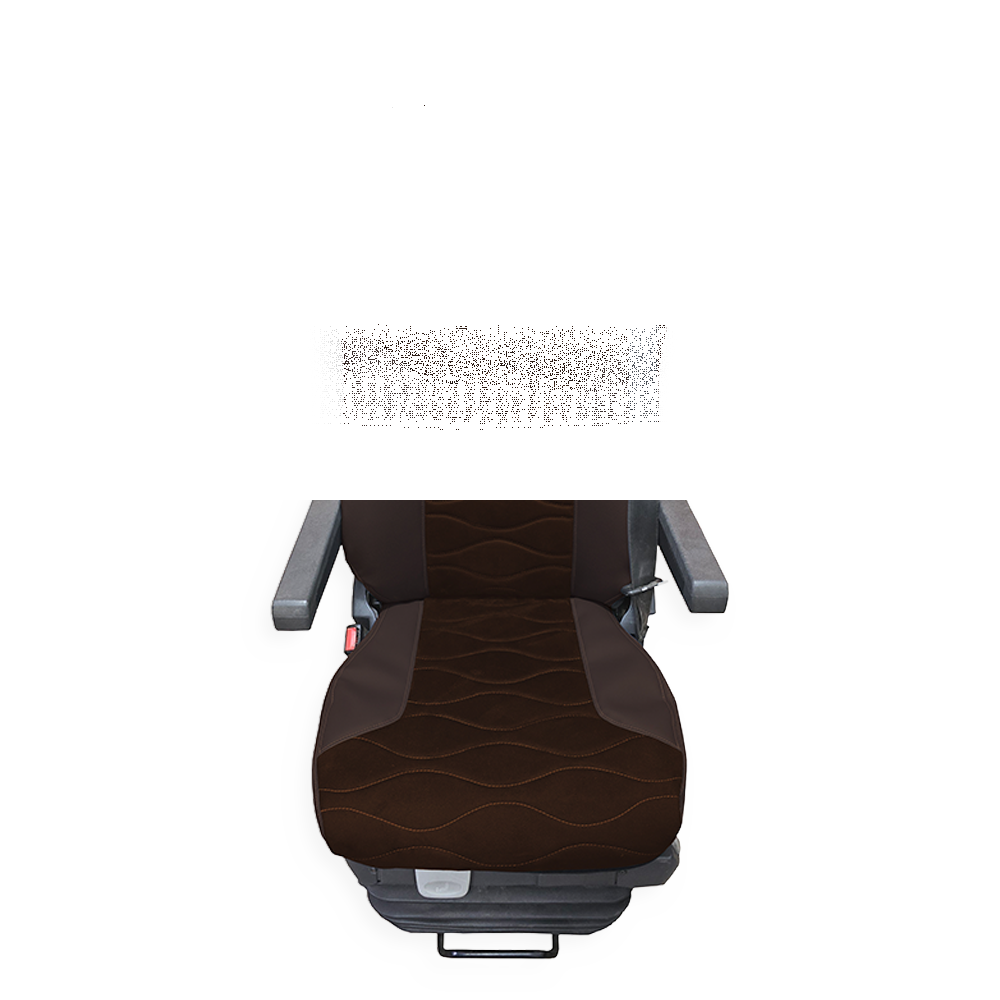 Чохол на сидіння MAN TGX, TGA, TGL, TGM, TGS; (2007-2020) 2 ременя, водій та пасажир (Низький) коричнева алькантара - коричнева шкіра Чохол на сидіння MAN TGX, TGA, TGL, TGM, TGS; (2007-2020) 2 ременя, водій та пасажир (Низький) коричнева алькантара - коричнева шкіра