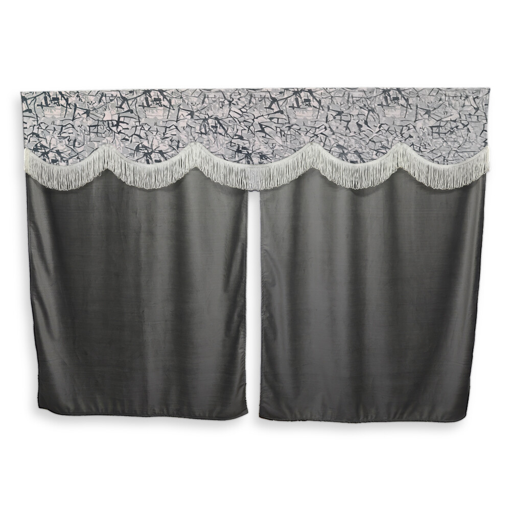 Шторка Велюр+Шенил "Pergam" спальника серая (камыш) Шторка Велюр+Шенил "Pergam" спальника серая (камыш)