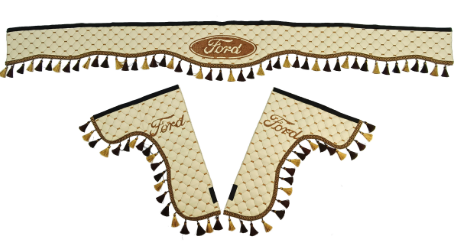 Шторка Екошкіра "Pergam"FORD лоб + косинки беж. Шторка Екошкіра "Pergam"FORD лоб + косинки беж.