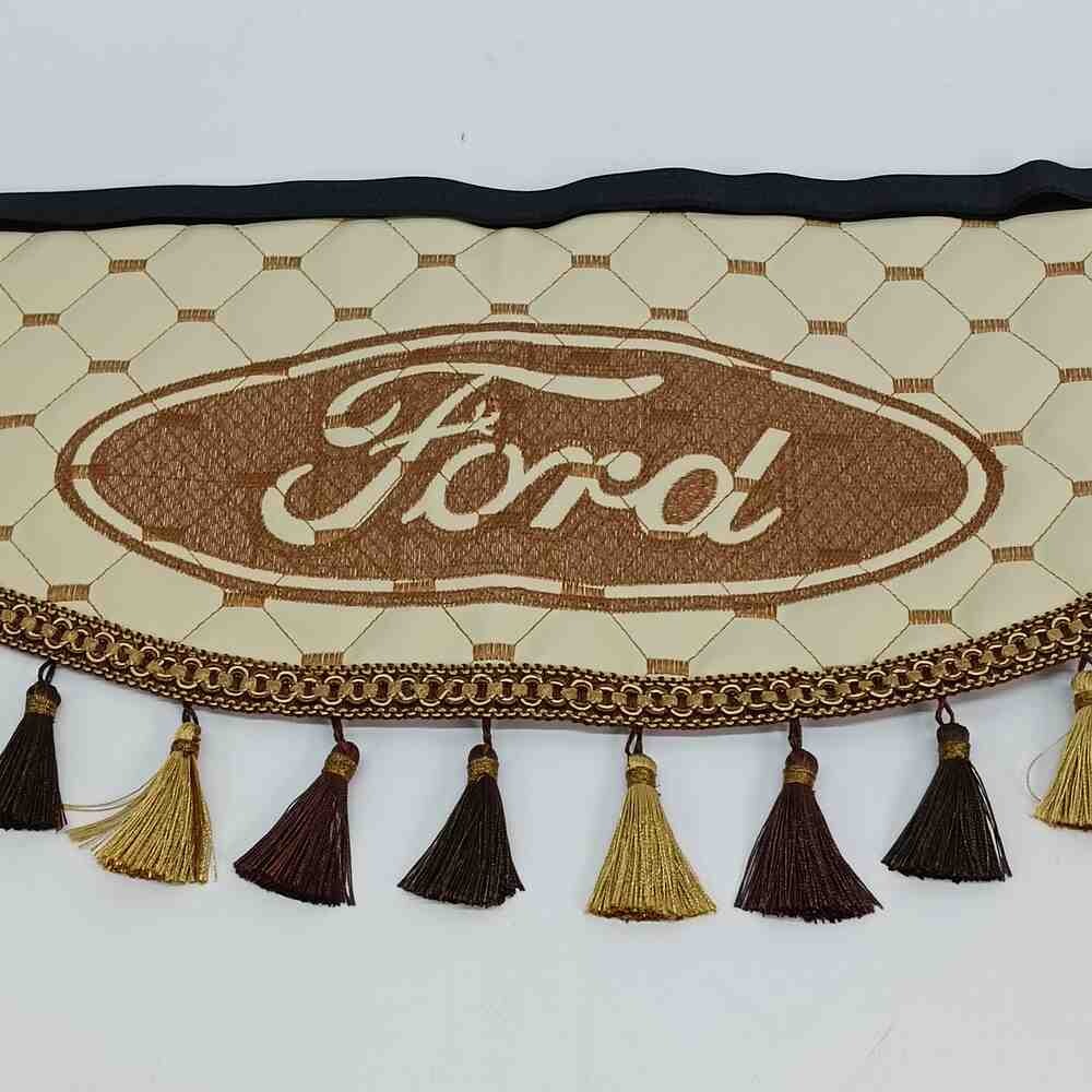 Шторка Екошкіра "Pergam"FORD лоб + косинки беж. Шторка Екошкіра "Pergam"FORD лоб + косинки беж.