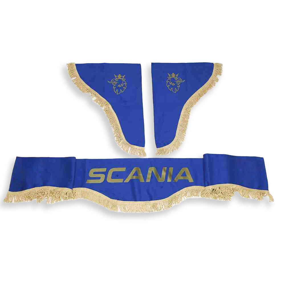 Шторка ВЕЛЮР "Wave" SCANIA лоб + косинки синя Шторка ВЕЛЮР "Wave" SCANIA лоб + косинки синя