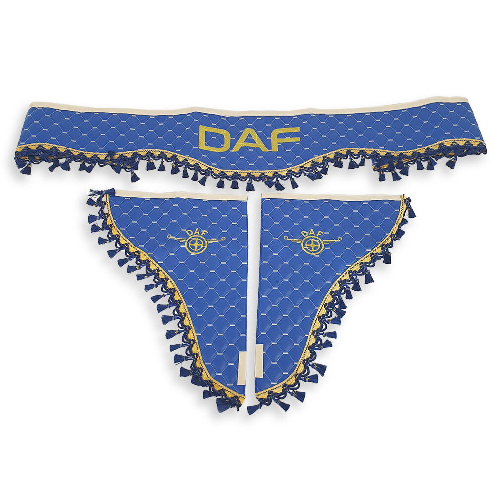 Шторка Экокожа "Wave" DAF лоб+косынки+спальник синяя Шторка Экокожа "Wave" DAF лоб+косынки+спальник синяя