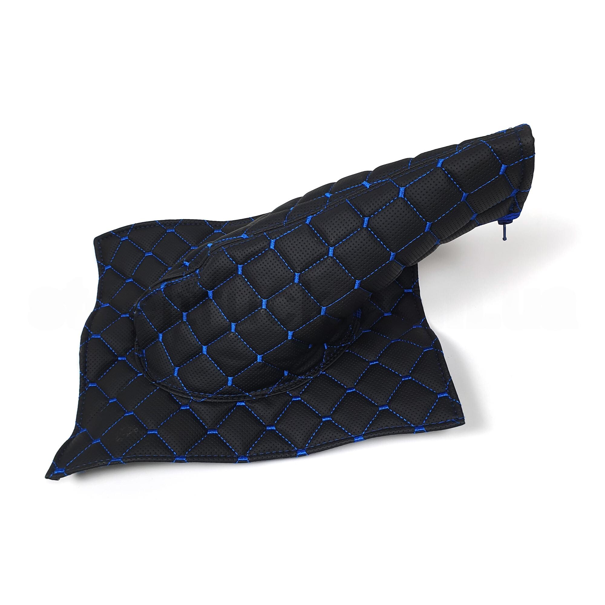 Чохол КПП екошкіра MAN, Renault чорний. перфорація, синя нитка