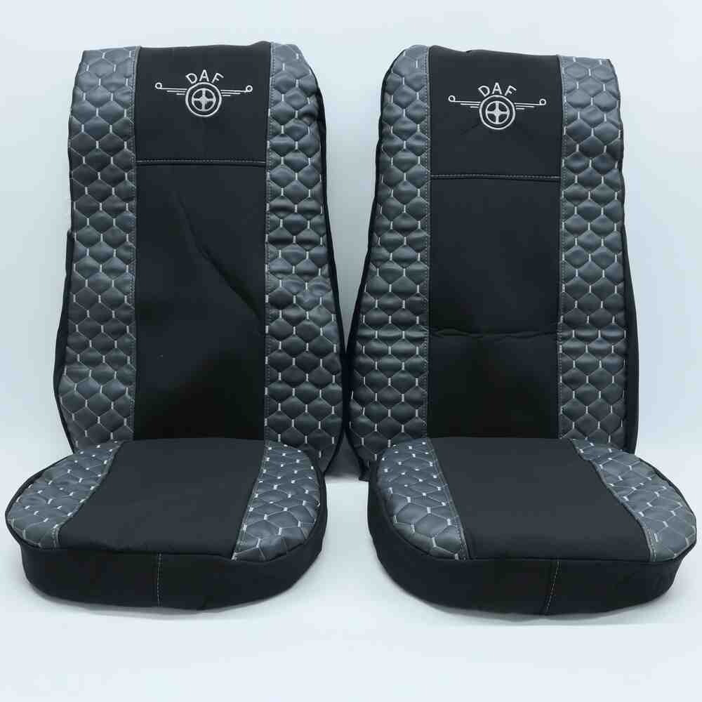 Чохол на сидіння DAF XF105 106 XG CF85 LF (2013-2024) Екошкіра,, широка спинка, сірий (ST).