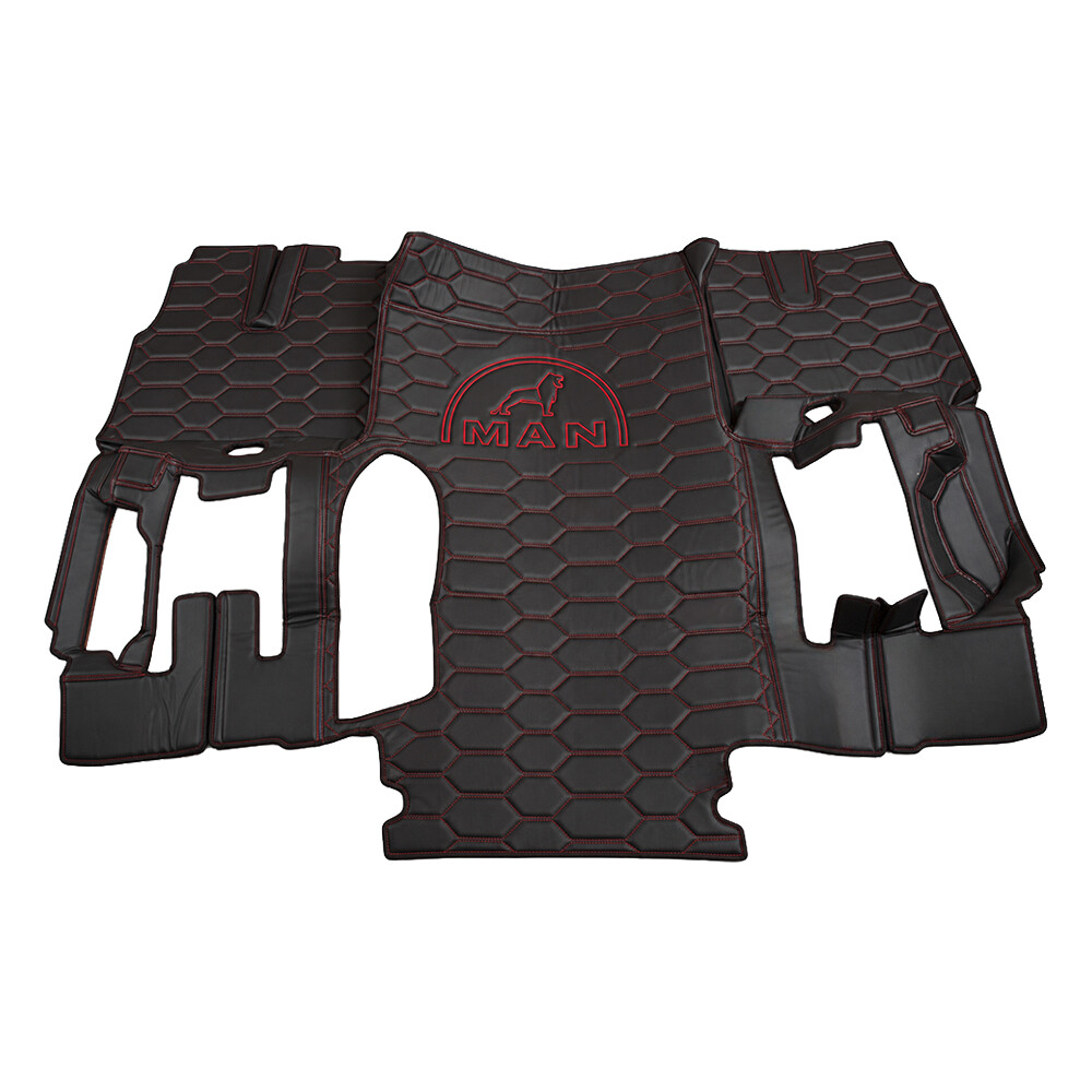 Килимок 3D Екошкіра MAN TGA XXL 2000-2011; АКПП, МКПП чорний