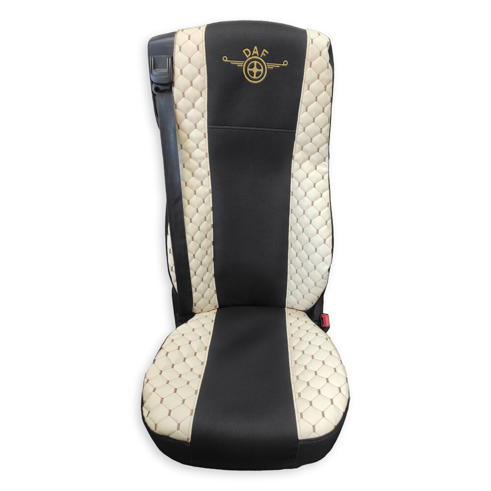 Чохол на сидіння OLD (EКO) DAF XF105 106 XG CF85 LF (2013-2024) широка спинка бежеві (ST)
