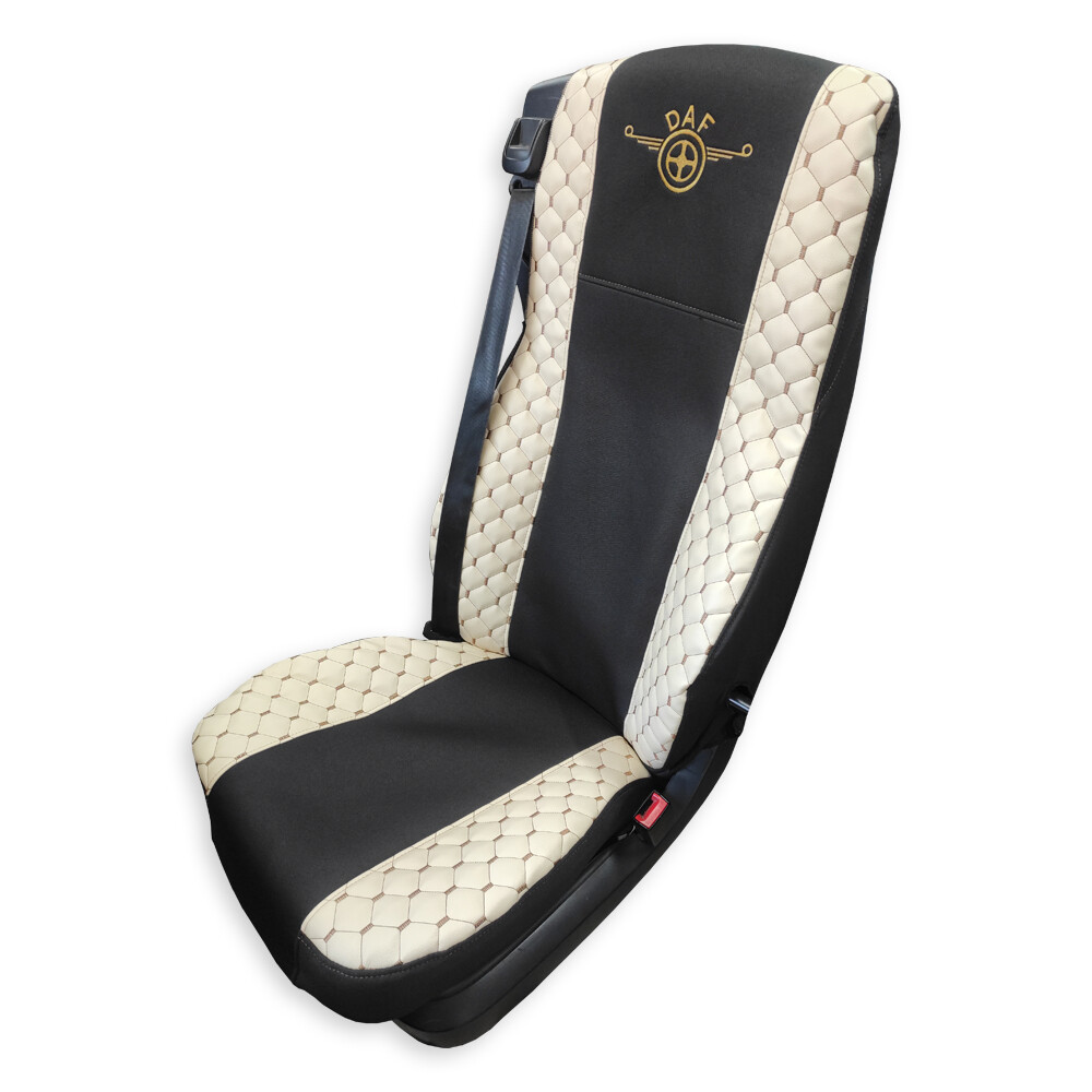 Чохол на сидіння OLD (EКO) DAF XF105 106 XG CF85 LF (2013-2024) широка спинка бежеві (ST)