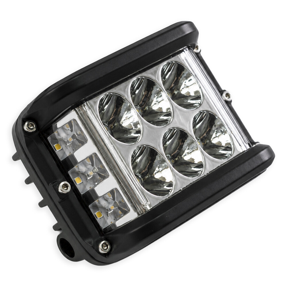 Фара універсальна діодна LED 24V (12 діодів 60W біле+жовте світло+страбоскоп жовтий--98*76*58)
