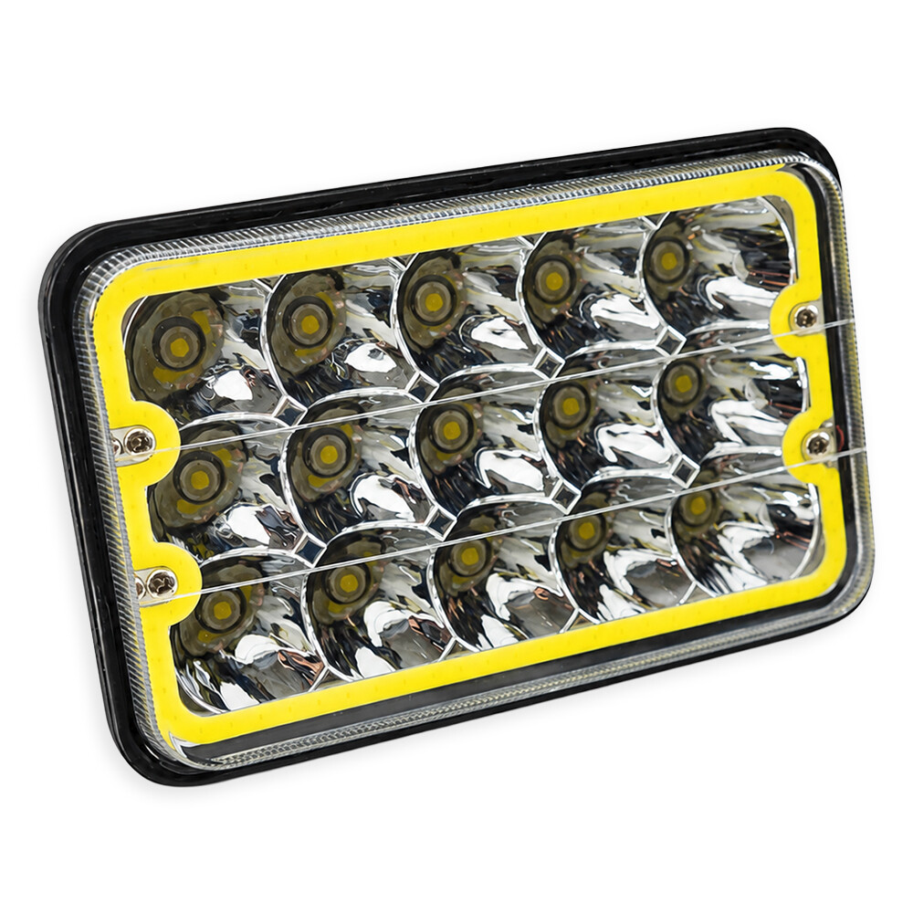 Фара універсальна діодна LED 24V (15 діодів 45W дальній ближній білий контур-170*108*66)