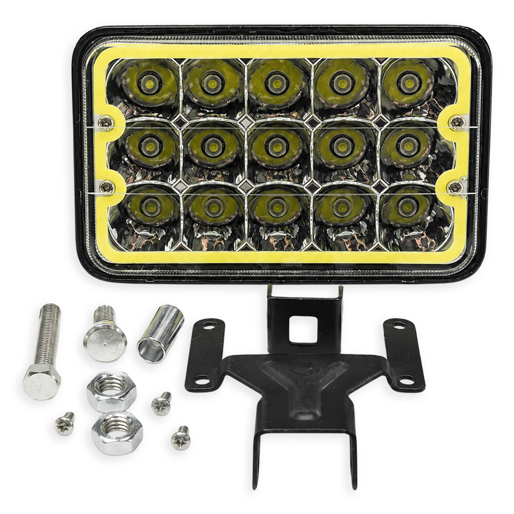 Фара універсальна діодна LED 24V (15 діодів 45W дальній ближній білий контур-170*108*66)