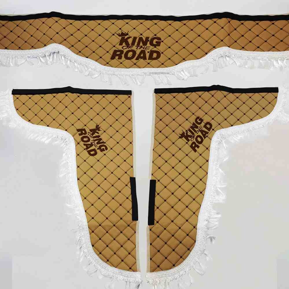 Шторка лоб + косынки Экокожа KING OF THE ROAD бежевая