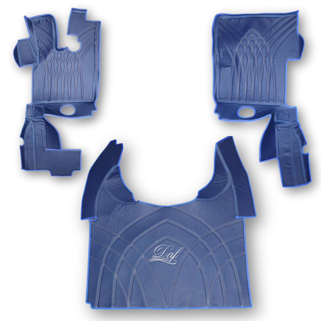 Килимок 3D Екошкіра DAF XF105 2005-2013; АКПП; синій