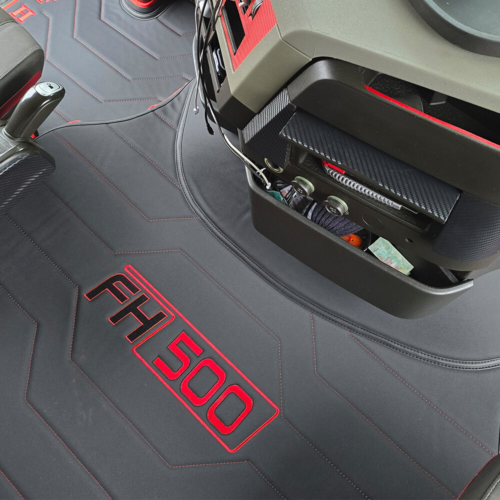 Килимок 3D Екошкіра Volvo FH Euro 6 з 2014; АКПП чорний, Килимок 3D Екошкіра Volvo FH Euro 6 з 2014; АКПП чорний,