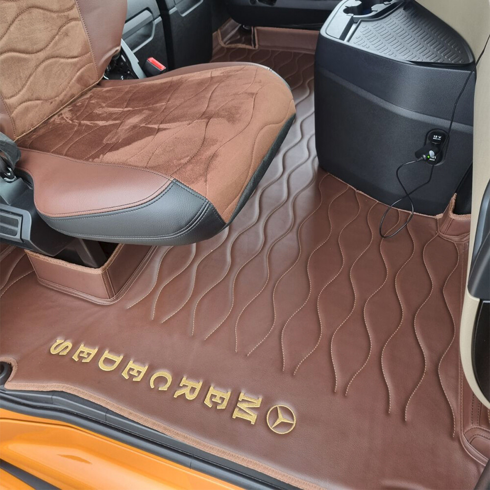 Килимок 3D Екошкіра Mercedes Actros EURO 6 MP4\MP5, коричневий, Килимок 3D Екошкіра Mercedes Actros EURO 6 MP4\MP5, коричневий,